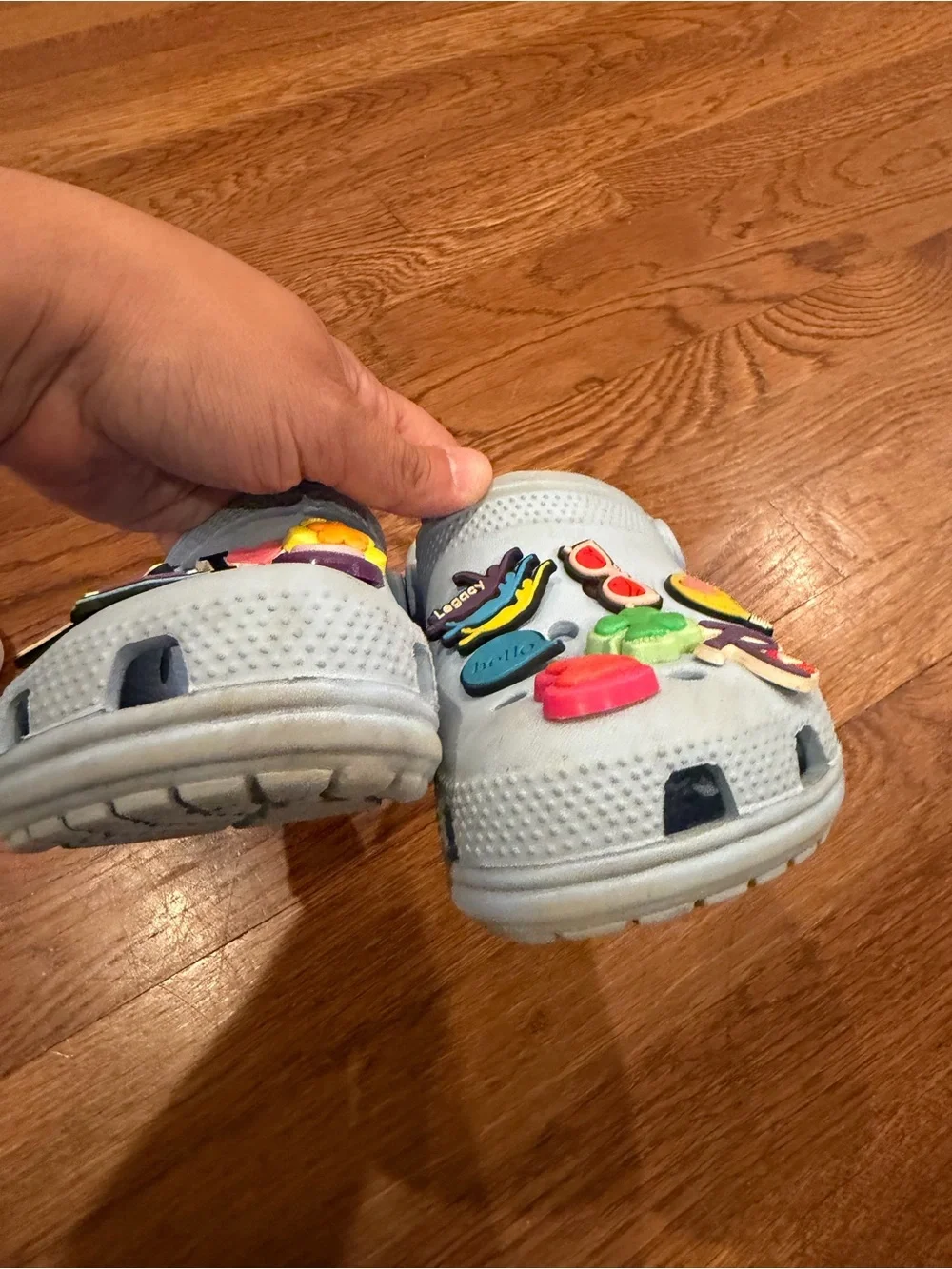 CROCS Kids Light Blue Clogs with Colorful Jibbitz Charms